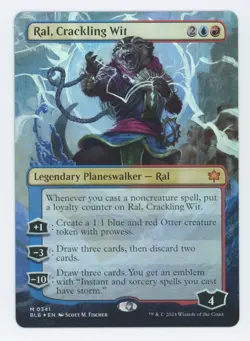 Ral, Crackling Wit (Foil) Borderless - 0341 - Bloomburrow MTG (BLB) - M - Image 1