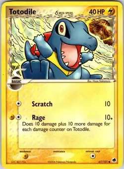 Totodile (Delta Species) 67/101 Dragon Frontiers Pokemon TCG LP Normal - Image 1