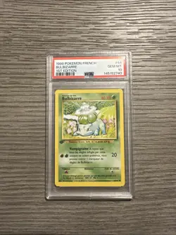 1999 Pokemon FRENCH 1st Edition Base Set Bulbizarre-Bulbasaur 44/102 PSA 9 MINT - Image 1