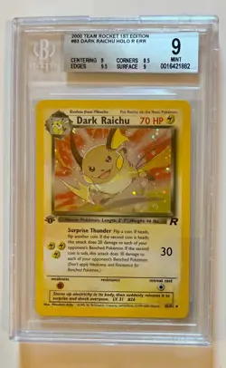 ERROR 1st Edition Dark Raichu BGS 9 83/82 Pokemon Team Rocket Holo Card - Image 1