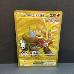 Gouging Fire ex 214/162 Pokemon TCG Temporal Forces Hyper Rare Gold Rare NM - Image 1