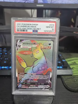 2021 Pokemon Swsh fa/Umbreon Vmax Evolving Skies Secret rare Psa 10 - Image 1