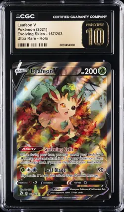 2021 POKEMON EVOLVING SKIES #167 LEAFEON CGC 10 PRISTINE - Image 1