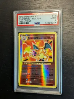 PSA 9 MINT ✨ Pokemon 🔥 Charizard 11/108 XY Evolutions Reverse Holo Rare 🔥 - Image 2