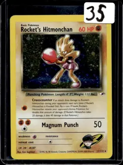 2000 Pokemon Gym Heroes Rocket's Hitmonchan #11/132 - Image 1