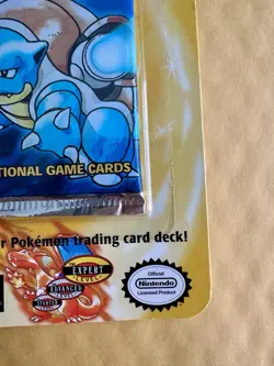 Vintage Pokemon Base Set Unlimited Blastoise Art Blister Pack Factory Sealed 34g - Image 3