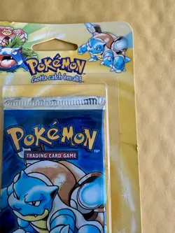 Vintage Pokemon Base Set Unlimited Blastoise Art Blister Pack Factory Sealed 34g - Image 4
