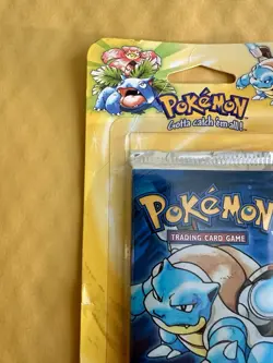 Vintage Pokemon Base Set Unlimited Blastoise Art Blister Pack Factory Sealed 34g - Image 5