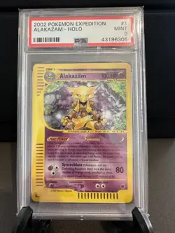 2002 Pokemon Expedition Alakazam Holo PSA9 MINT - Image 1
