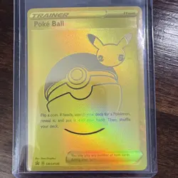 Pokemon TCG Celebrations Poke Ball Trainer SWSH146 Promo Full Art Gold - Image 1