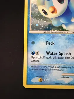 2007 Pokemon TCG Piplup Holo DP03 Rare Promo Card Swirl - Image 5