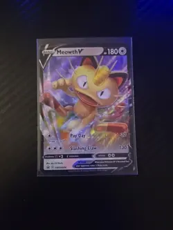Meowth V - SWSH004 - Pokemon TCG Card - Full Art Holo - Black Star Promo - Image 1