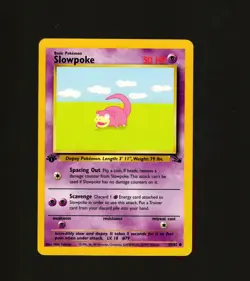 Pokemon TCG Slowpoke 1st Edition Common Card Fossil Set 55/62 Regular LP - Image 1