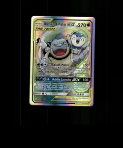 Fan-Art READ DESCRIPTION BELOW HOLO Piplup Card BLASTOISE Pokemon Card p3 - Image 1