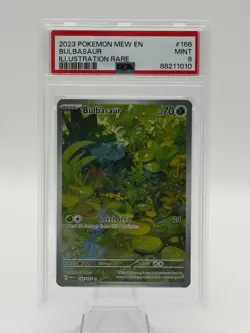 2023 Pokemon Mew en Bulbasaur Illustration Rare Card #166/165 PSA 9 - Image 1