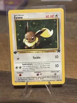 Eevee 55/82 1st Edition Team Rocket NM Non-Holo Rare Pokemon Card - Image 1