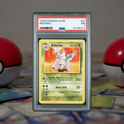 1999 Pokemon Game Base Set NIDORINO 37/102 PSA 7 NM - Image 1