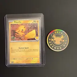Pikachu 051 /162 Stamped 2026 Pokemon Day 30 Promo TCG With Coin - Image 1