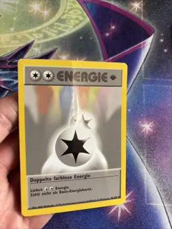 (VP) GERMAN Double Colorless Energy Pokemon Base Set First Edition Pokemon LP - Image 3