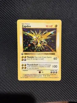 Pokemon TCG Zapdos 16/102 1st Edition Shadowless Holo Base Set Trading Card - Image 1