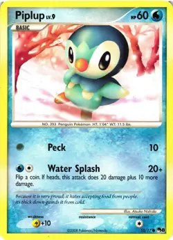 Pokemon TCG Piplup 15/17 Pop Series 8 Common MP - Image 1