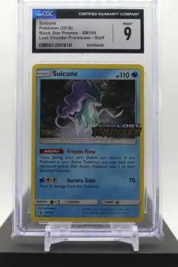 CGC 9 - Suicune SM149 Pokemon S&M Lost Thunder STAFF Prerelease - Image 1