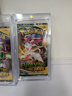 🔥Pokemon TCG Evolving Skies Booster Pack Lot of 3 Sealed w Protectors - FRESH🔥 - Image 2