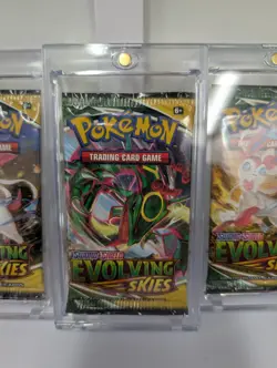 🔥Pokemon TCG Evolving Skies Booster Pack Lot of 3 Sealed w Protectors - FRESH🔥 - Image 3