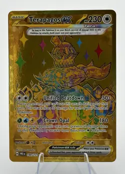 Terapagos ex Prismatic Evolutions Hyper Rare Gold 180/131 Pokemon TCG - Image 1