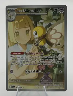 Pokemon TCG Lillie's Ribombee 164/159 Journey Together Holo Illustration Rare NM - Image 1