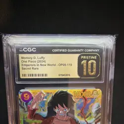Monkey D. Luffy Secret Rare Holo OP09-119 Emperors in New World CGC 10 Pristine - Image 3