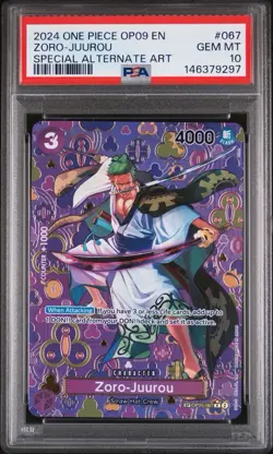 2024 ONE PIECE OP09 EMPERORS IN THE NEW WORLD - ZORO JUUROU SP #067 - PSA 10 - Image 1