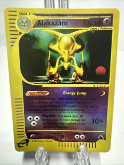 Alakazam 2/144 Reverse Holo LP Skyridge Kamiya Masago Art Vintage Pokemon Card - Image 1