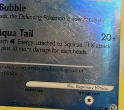 Pokemon TCG Squirtle 112/132 Secret Wonders Reverse Holo Common Card - Image 3