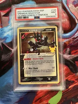 PSA 9 Greninja Star SWSH144 Celebrations Black Star Promo Cards Holo - Image 1