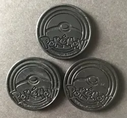 3 X Tyranitar Zoroark Red Mewtwo & Gliscor Pokemon Coins Token Blue RARE SHINY - Image 2