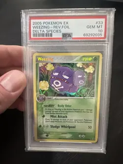 2005 Pokemon EX Weezing Rev Foil Delta Species PSA 10 - Image 1
