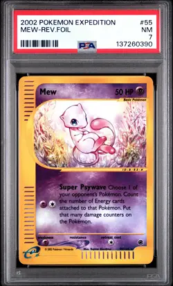 Mew Reverse Holo PSA 7 2002 Pokemon Expedition #55 - Image 1