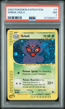 Arbok Holo PSA 7 2002 Pokemon Expedition #3 - Image 1