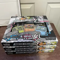 Pokemon Scarlet Violet Black Bolt White Flare Poster Collection Box Lot of 3 - Image 2