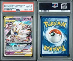 Solgaleo & Lunala GX 75/236 PSA 10 Ultra Rare Pokemon Cosmic Eclipse Sun Moon - Image 3