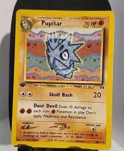 Pokemon TCG Pupitar 45/75 1st Edition Neo Discovery Regular Uncommon READ - Image 1
