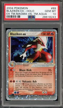 Pokemon Blaziken ex EX TM Magma Vs TM Aqua Holo Ultra Rare #89 PSA 10 Gem Mint - Image 1