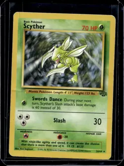 1999 Pokemon Jungle Scyther #26/64 - Image 1
