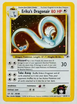 2000 Pokemon Gym Heroes 4/132 Erika’s Dragonair Holo Rare Mint Condition ! - Image 1