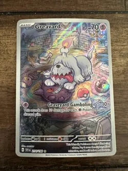 Pokemon TCG Greavard Scarlet & Violet Base Set Holo Card 214/198 Illustration - Image 1