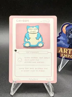 Pokederp Chubbs 14/38 - Snorlax Pokemon Fan Art Derpy Card Set 2 - Image 2