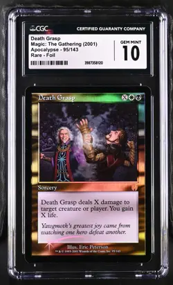 DEATH GRASP Apocalypse Foil Rare CGC 10 MTG [Nostalgium] - Image 1