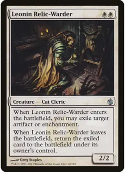 Leonin Relic-Warder 10 MTG NM - Mirrodin Besieged - Image 1