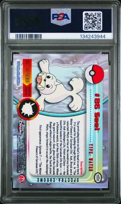2000 Topps Chrome Pokemon T.V. #86 Seel Pokemon T.V.-Spectra PSA 10 - Image 2